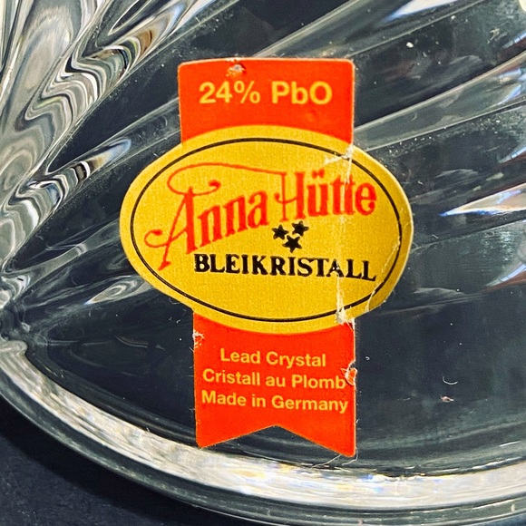 Vtg MCM Anna Hutte Bleikristall 24% Lead Crystal Candle Holders Frosted Germany - Picture 9 of 9